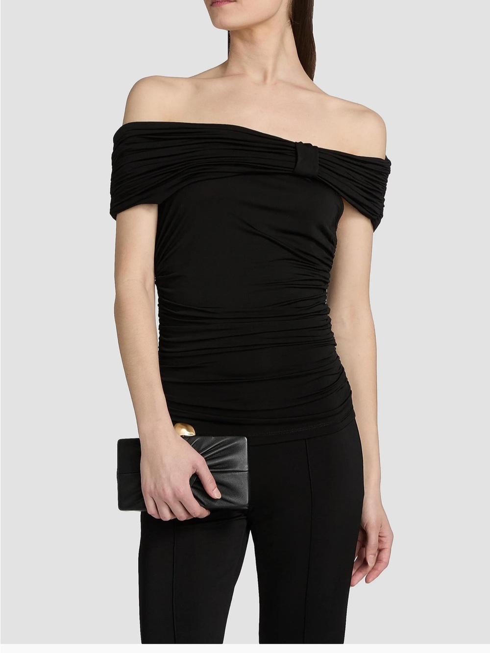 Teagan Ruched Knit Off-The-Shoulder Top